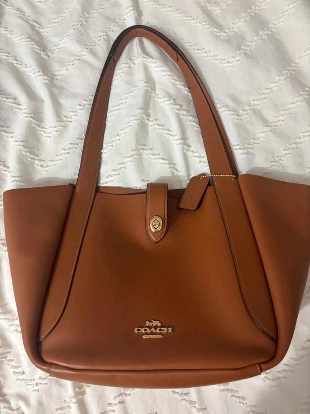 Coach Hadley Turnlock Tote cognac
